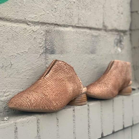 antelope suede mules